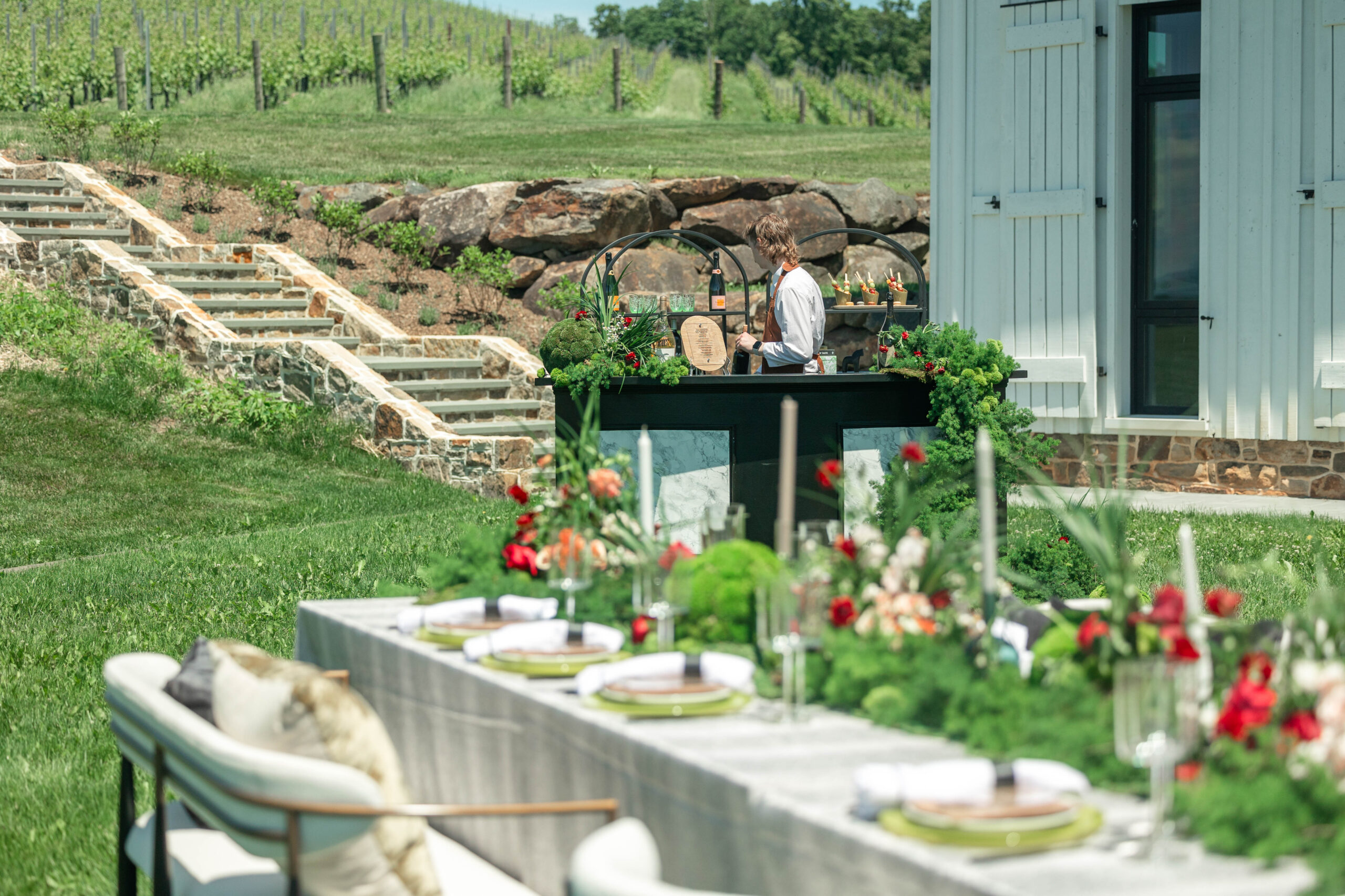 Outdoor wedding tabletop, DMV, wedding planner